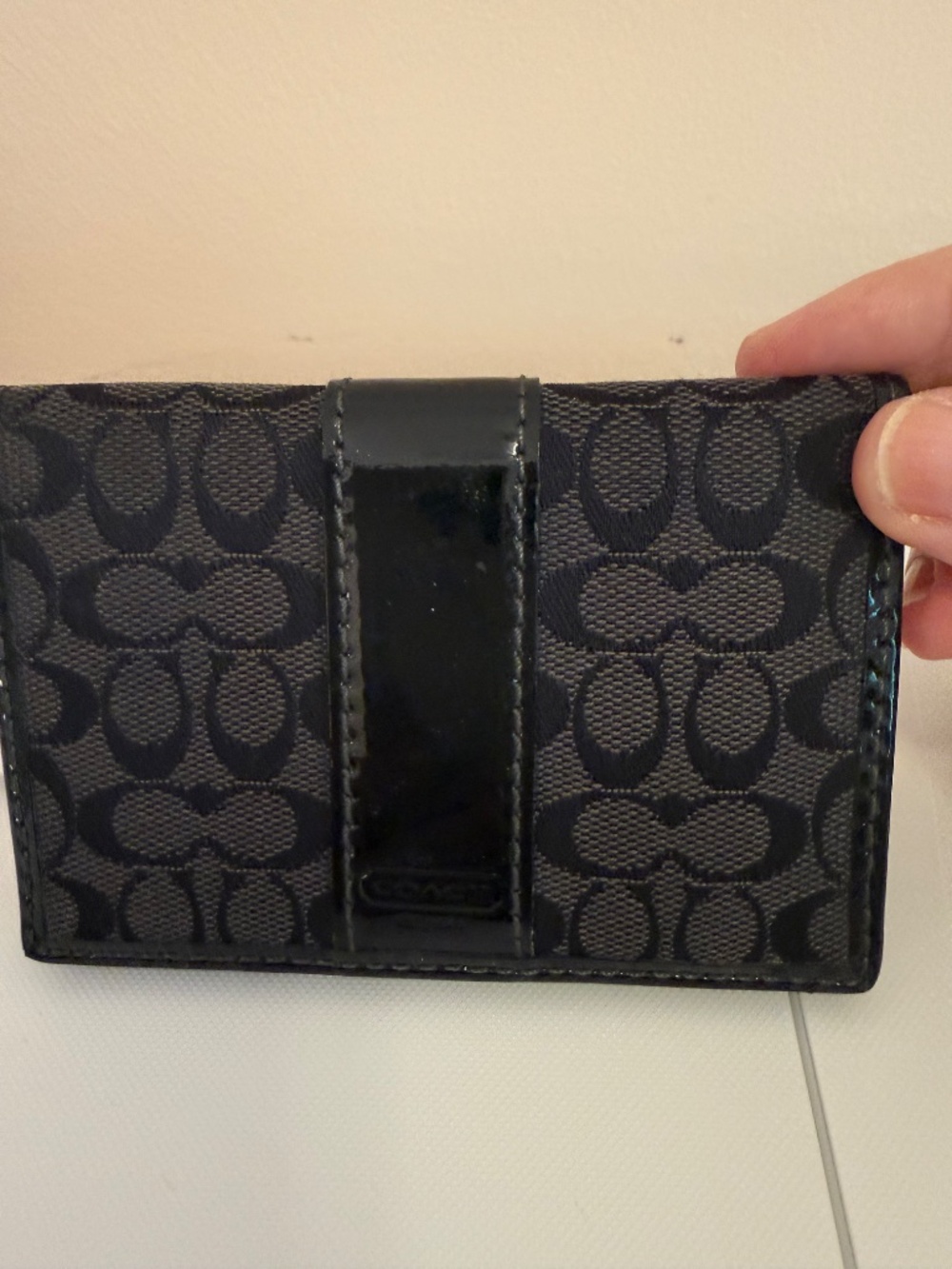 COACH. Black Folding Wallet.